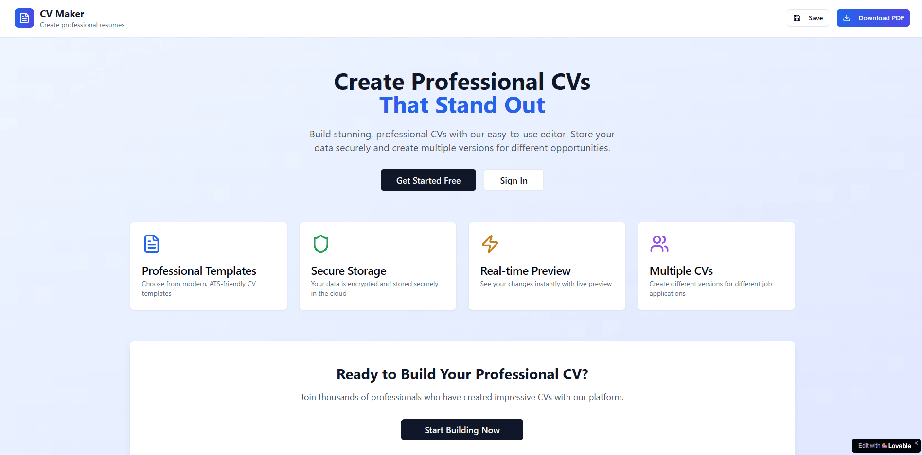 Resumify Pro – AI-Powered Resume Builder App project screenshot